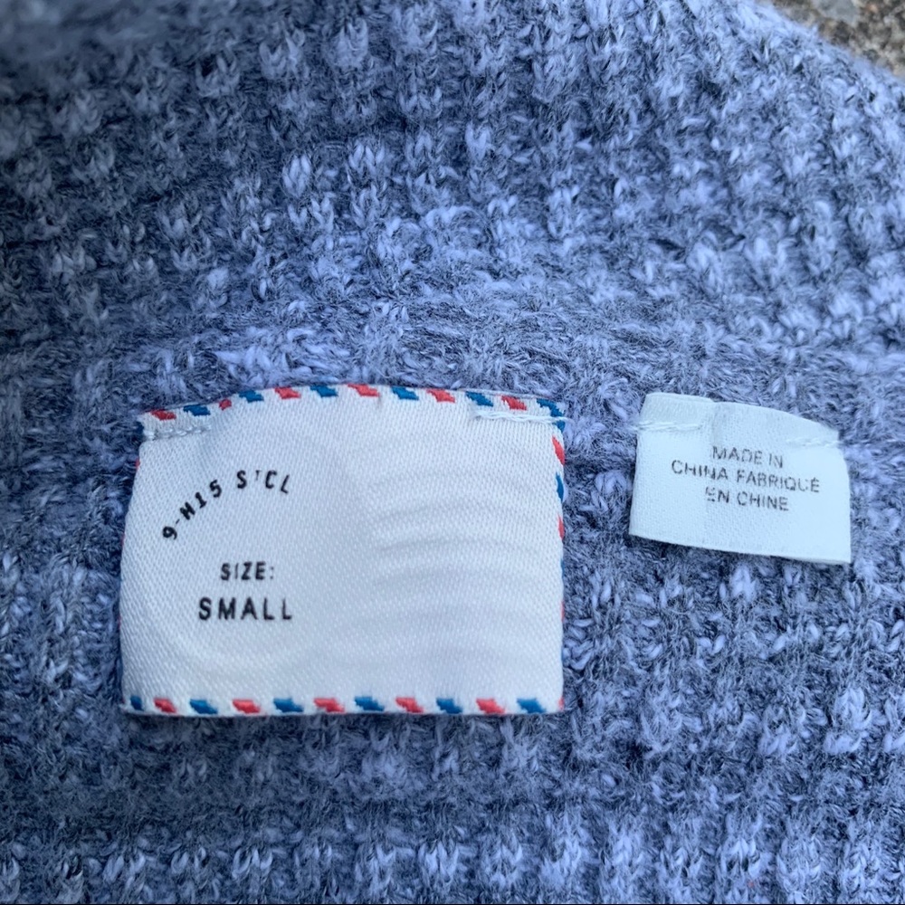 Anthro | Postmark Grey off Shoulder Ribbed Sweater - Picture 3 of 5